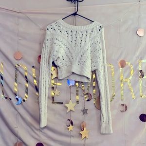 Pretty White Crop Sweater